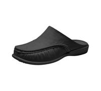 Men'S Closed Toe Slip On Shoes Soft Faux Leather Comfort Slippers Summer Lightweight Breathable Sliders Plain Slip-Resistant Walking Footwear Retro Zero-Drop Washable Beach Shoes For Shower Indoor