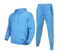 Men's Clothes Tracksuit 2 Piece Sweatsuit Set Long Sleeve Pullover Athletic Suit Sweatpants Casual Sport Jogging Suits With Pockets, Serenity Blue, XX-L