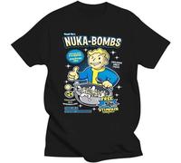Mens Clothing Gaming Video Game Fallout 2 3 4 Tees Tops T Shirt Men Cotton Customized Cotton Apparel Funny T-Shirt Homme Black Size XL