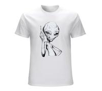 Mens Clothing Paul The Alien Movie Men T Shirt Aliens Creative Tees Short Sleeve Round Neck T-Shirts Black