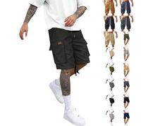 Mens Clothing Sale Clearance UK Cargo Combat Shorts for Mens UK with Multi Pockets Casual Cotton Elasticated Drawstring Loose Straight Running Fashion Gym Pants Men Men's Travel Pants