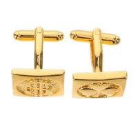 Men's Clover Cuff Links Gold Copper Square Minimalist