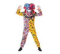 Mens Clown Costume Big Head Circus Scary Killer Halloween Adult Fancy Dress