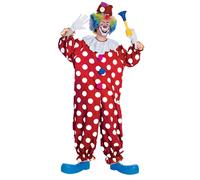 Mens Clown Costume Dotted Classic Circus Adult Stag Fancy Dress Party Outfit