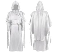 Men's Coat Medieval Monk's Robe and Priest Robe Spiritual Suit Cosplay Costume Historical Monastery Clothing Medieval Men's Costume for Carnival and Stage