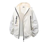Men's Coats,Waterproof Rain Jacket Mens Sun Protective Long Sleeve Trench Coat Loose Summer Outdoor Climbing Cycling Windbreaker Tennis Trekking Raincoats Breathable Jogging Sailing Coats White
