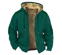 Mens Coats Winter Fleece Pullover Sudaderas para Hombre Mens Jacket Sherpa Jacket Men Mens Pullover Men's Insulated Flannel Jacket Men Winter Coat Sherpa Lined Flannel Men（2-Dark Green,X-Large）