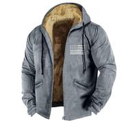 Mens Coats Winter Sueteres Para Hombre Para El Frio Men's Flannel Jacket Sherpa Jacket Men Mens Jacket Mens Western Wear Mens Heavy Winter Coat Western Vest for Men Long Jacket for Men（3-Gray,Medium）