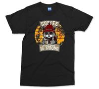 Men's Coffee Addicts Slim Fit Mens Funny Cat Because Murder is Wrong Retro Sarcasm Addicts 39981 T-Shirts Black 3XL