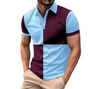 Men's Collar Neck Fall Fashion Shirt Autumn Seasonal Pullover Tops Warm Cozy Layering Stretch Flowy Oversized Tees （Sky Blue，S）
