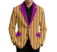 Men's Cologne Clown Corduroy Jacket Striped Red White Suit Jacket Funny Colourful Jacket Striped Printed Carnival Blazer Circus Director Costume Cosplay Blazer Fancy Dress Party Jacket
