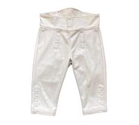 Mens Colonial Knee Wool Breeches 18th Century Pants Fall Front Style, White, 3X-Large