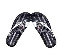 Men's Color Block Arch Support Non-slip Orthopedic Flat Bunion Sandals, Leisure Adjustable Two Uses Soft PU Clip Toe Orthotic Flip Flops(Black White,6 UK)