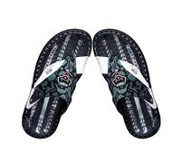 Men's Color Block Arch Support Non-slip Orthopedic Flat Bunion Sandals, Leisure Adjustable Two Uses Soft PU Clip Toe Orthotic Flip Flops(Green,8.5 UK)