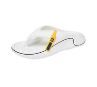 Mens Color Thong Flip Flops Buckle Thick Sole Non Slip Casual Slippers Textured Breathable Comfortable Slides Men Outdoor Beach Walking Shoes(White, 7.5-7.5)