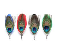 Men's Colorful Peacock Feather Handmade Lapel Pin Boutonniere for Suit(Pack of 4)