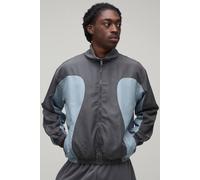 Men's Colour Block Track Jacket | Grey | Size X-Small | BOOHOOMAN