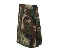 Men's Colour Splicing Scottish Kilt Men's Traditional Kilt Irish Tartan Gothic Pleated Skirt Tartan Kilt Individuality Vintage Tactical Cargo Kilt Kendo Kilt, 01 Camouflage, XL