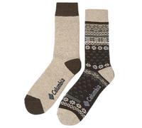 Men's Columbia Medium-Weight Fleece-Lined Thermal Crew Socks (BROWN FAIRISLE)