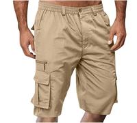 Mens Combat Cargo Work Shorts UK Solid Color Plain Pants with Multi Pockets Lightweight Breathable Durable Workwear Comfy Baggy Outdoor Sports Hiking Walking Shorts Warehouse Clearance 2025 Khaki