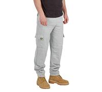 Mens Combat Cargo Work Tracksuit Jogging Bottoms with Knee Pad Pockets Size S to 5XL by MIG - Fleece Pants (3XL - 50/52 Waist, Grey)