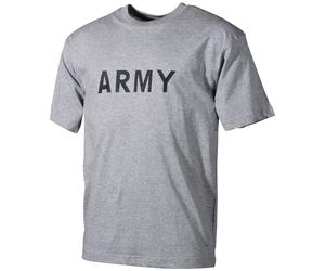 Mens Combat T-Shirt Military Patrol Top Cadet Gym Tee with Army Print Grey S-XXL