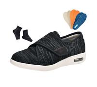 Men's Comfort Diabetic Shoes, Adjustable Arthritis Edema walking Breathable Diabetic Shoes for Man, Non-slip Cozy Arthritis Edema House, Give Parents to Make the Elderly Healthier(Black Gray,5 UK)