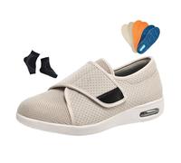 Men's Comfort Diabetic Shoes, Adjustable Arthritis Edema walking Breathable Diabetic Shoes for Man, Non-slip Cozy Arthritis Edema House, Give Parents to Make the Elderly Healthier(Beige,5.5 UK)