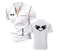 Mens Comfort Henley T-Shirts Sportswear for F.ai.r.y T.a.il Soft Graphic Short Sleeve Lightweight Tee Top Clothes Stitching Polo Shirts Half -BaiS||l