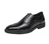 Mens Comfort Orthopedic Lace Up Oxford Shoes Pointed Toe Italian Leather Formal Business Dress Shoes for Office and Weddings(Negro,8 UK)