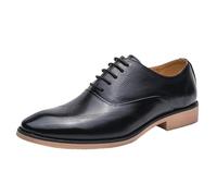 Mens Comfort Orthopedic Leather Oxfords Pointed Toe Lace Up Shoes Classic Business Formal Professional Office Footwear for All-Day Comfort(Negro,6 UK)