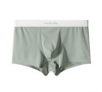 Men's Comfortable Ice Silk Boxer Shorts, Breathable Smooth Trunks for Everyday Use (3XL Green)