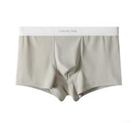 Men's Comfortable Ice Silk Boxer Shorts, Breathable Smooth Trunks for Everyday Use (L Gray)