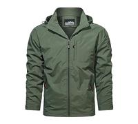 Mens Comfortable Trend Casual Solid Hooded Jacket Pocket Hardshell Jacket Wool Coat Double Breasted Furry Trench Coat Men Green