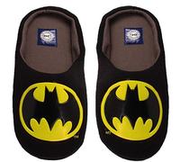 Mens Comic Superman Batman Grinch Superhero Fleece Slip On Novelty Character Christmas Slippers Mules UK Sizes 7-12 (UK 7, Black/Batman)