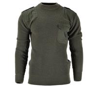 Men's commando sweater, wool knit, German Army style, olive