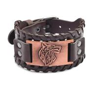 Men's Compass Bracelet, Leather Cuff with Adjustable Strap, Zinc Alloy Totem Design(Camellia 4-piece set)