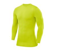 PowerLayer Compression Tops for Men Base Layers Men's Running Top Thermal Shirt - Crew Neck - Lime Punch, XS