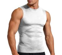 Mens Compression Shirt Slimming Body Shaper Vest Workout Tank Tops Abs Abdomen Tummy Control Undershirts
