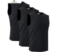 Men's Compression Shirt Slimming Sleeveless L, 3 Pack:black+black+black