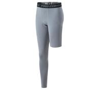 Mens Compression Single Legging Tights 1/2 One Leg Single Running Leggings Full Length Tight for Basketball Long Pant Men's Workout Athletic Base Layer Underwear Gym Trousers Grey