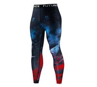 Men's Compression Trousers, Functional Underwear, Sports Leggings for Men, Running Trousers, Long Tights, Fitness Tights with Pockets / Without Pocket for Running, Cycling, Basketball, blue, 3XL