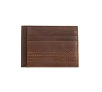 Men's Contrast Stitch Pebble Grain Leather Card Holder with RFID Blocking