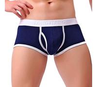 Mens Contrast Trim Boxer Briefs, Low Rise Colorful Trunks, Breathable Stretch Fit Boxer Shorts, Comfortable Men's Briefs, Stylish Athletic Look - Perfect for Casual and Sporty Style