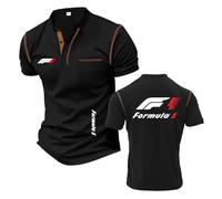 Mens Contrasting Colors Henley T-Shirts for F.1 Stand Collar Tracksuit Half Sleeve Comfortable Short Sleeve Soft Polo Shirts Printing Tee Top Clothes-HeiS||l