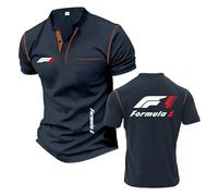Mens Contrasting Colors Henley T-Shirts for F.1 Stand Collar Tracksuit Half Sleeve Comfortable Short Sleeve Soft Polo Shirts Printing Tee Top Clothes-ZQS||m