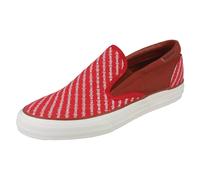Mens Converse Slip On Shoes Skid Grip - Red/White Textile - UK Size 6.5 - EU Size 40.5 - US Size 7.5