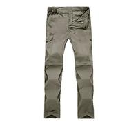 Men's Convertible Cargo Pants Quick Dry Lightweight Travel Trousers Zip Off Camping Walking Fishing Trousers Leisure Stretchy Hiking Pants Grey