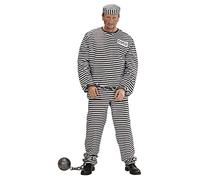 Mens Convict Costume Medium UK 40/42" for Prisoner Jail Fancy Dress