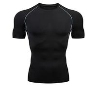 Men's Cool Dry Short Sleeve Compression Shirts Sports Baselayer T-Shirts Active Athletic Performance Running Shirts Gym Workout Shirt Moisture Wicking Top Slim Solid Tshirt Summer Training Tee XXXL